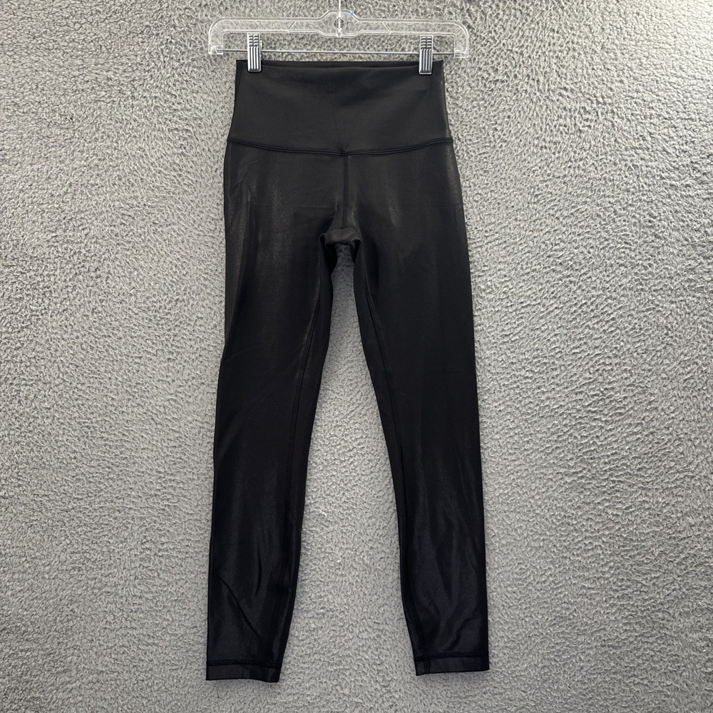 Lululemon Wunder Train High Rise Leggings 25" Radiate Foil Print Black Women's 4